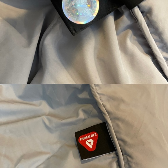 Aritzia Wilfred the cloud puff leather jacket coat in marble grey size large - Picture 14 of 16